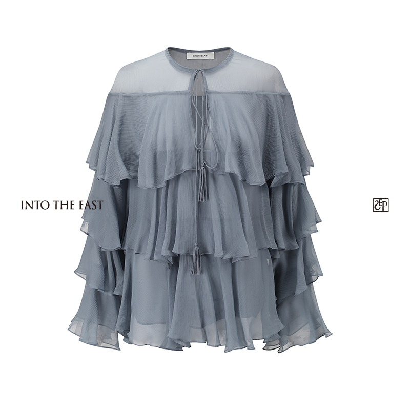 Into The East己印桑蚕丝蛋糕上衣,女装/女士精品,衬衫,淘宝优惠券,粉丝福利购,淘宝优惠卷