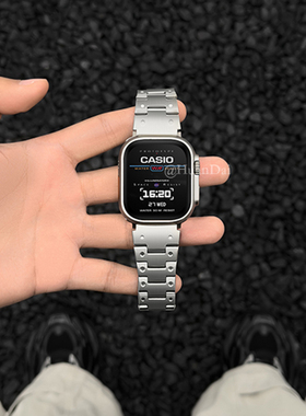 幺诺适用红米watch6复古圆点金属不锈钢小米Redmi watch6秒变壳ultra同款PC壳膜一体式防摔防划保护表壳带