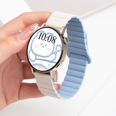 幺诺华为荣耀等硅胶双色磁吸表带