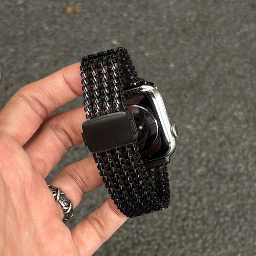 iwatch磁吸卡扣VVV纹链式金属带