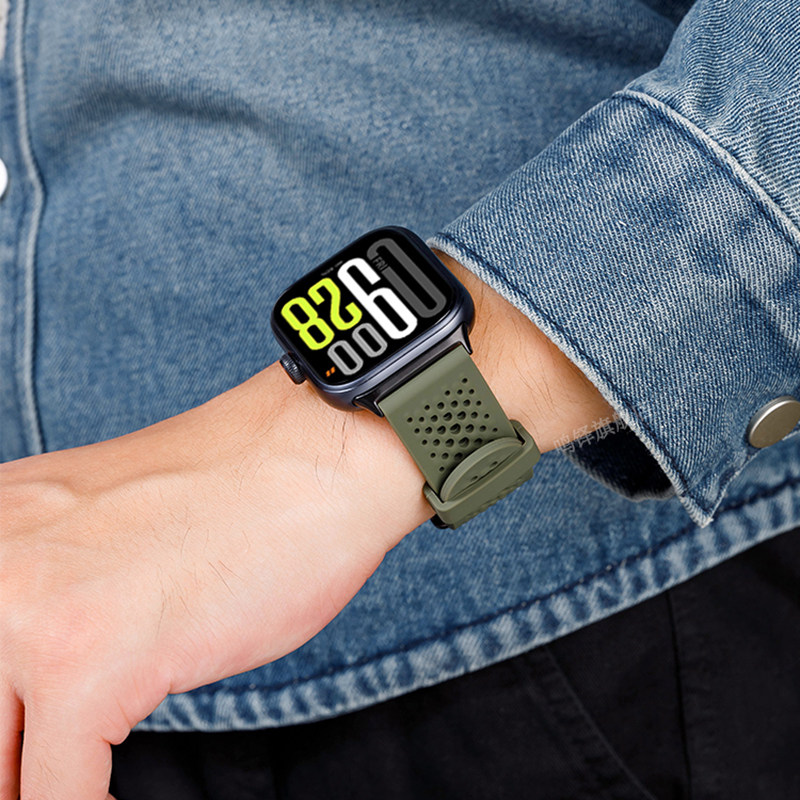 适用红米watch6/5/4手表带链洞洞硅胶针扣金属3青春版男女运动版redmi透气秋冬小米手环8pro/9pro替换带腕带