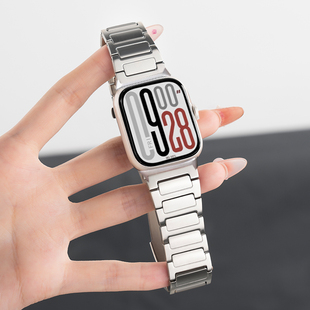 小米手环9 幺诺适用红米watch6 watch4时尚 不规则三株金属运动redmi 8pro高级感男女生不锈钢腕带 5代方格工装