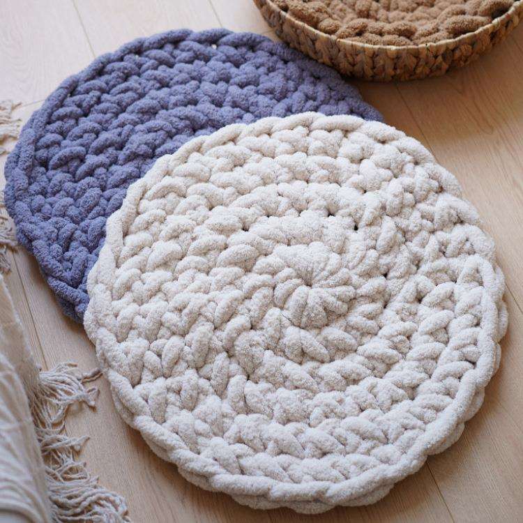 猫窝太空舱踩奶圆形软垫子手工编织猫咪睡觉用四季宠物猫爬架垫子