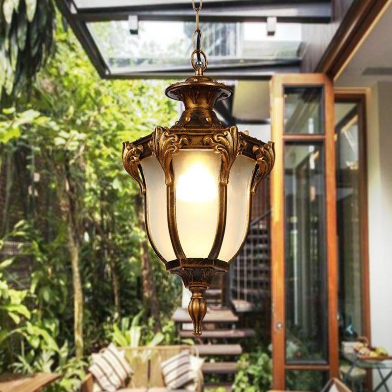 欧式美式户外吊灯防水阳台走廊过道庭院灯花园葡萄架凉亭室外吊灯