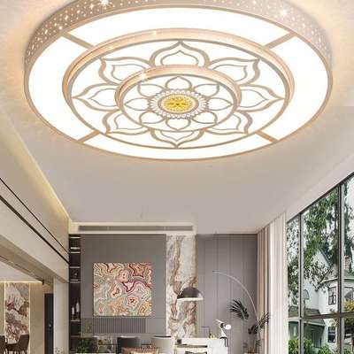 客厅灯2023新款现代轻奢大圆灯花朵大厅主灯家用超亮led吸顶灯2米