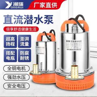 不锈钢直流潜水泵12V24V48V60V电瓶车船用小型抽水机抽水机高扬程