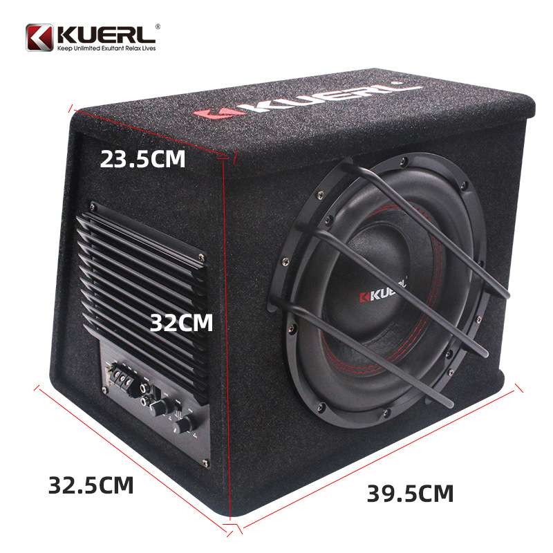 厂家 车载音响改装音箱梯形12V有源超重大功率10寸汽车低音炮