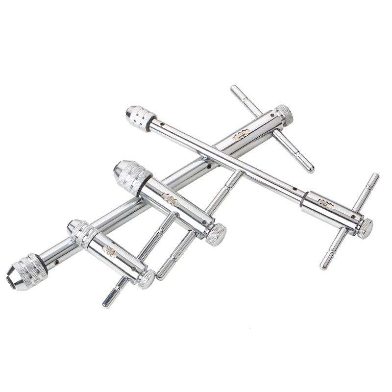 可调式丝锥扳手棘轮绞丝扳手M3-M12T型加长杆手动攻丝工具攻丝器