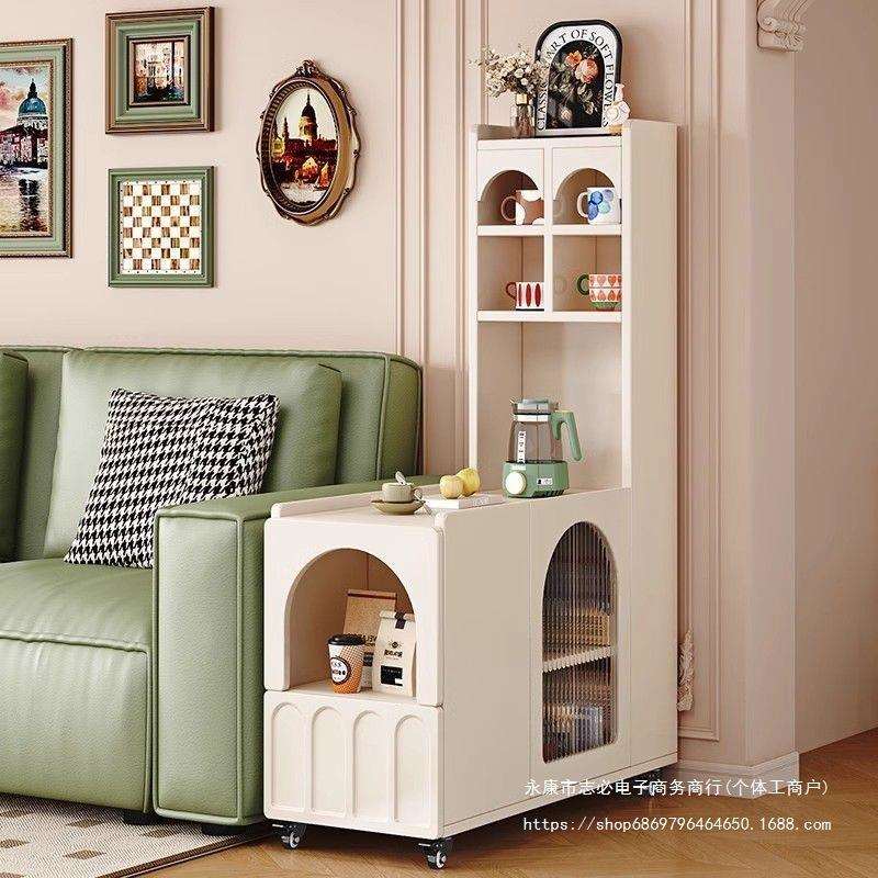 实木沙发边几收纳柜侧边柜夹缝柜家用客厅茶水柜小户型角柜置物柜