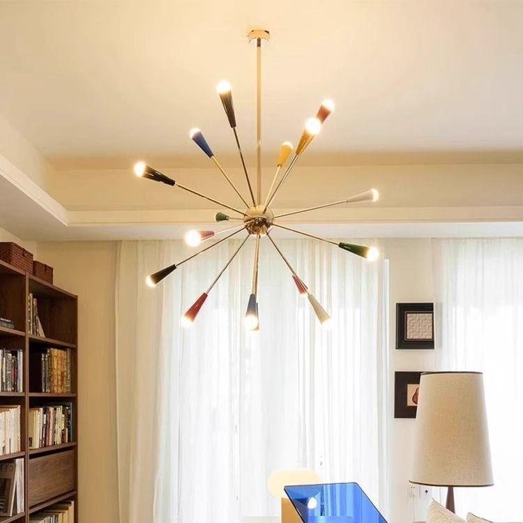 意大利设计师中古Sputnik 彩色极简分子造型创意客厅灯后现代