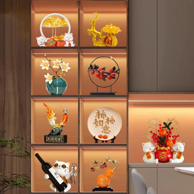 现代酒柜软装饰品招财摆件轻奢高档客厅玄关餐边电视柜家居办公室