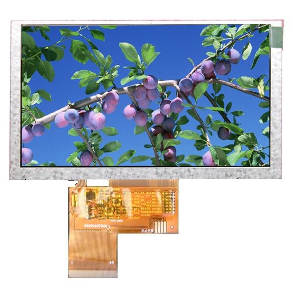 4.3寸高清高亮液晶显示屏 800*480 40pinRGB插接 800cd工控仪表屏
