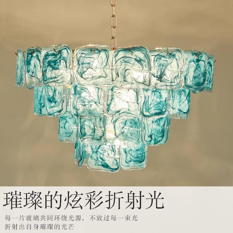 法式穆拉诺客厅吊灯设计师款别墅2025新款卧室房间中古风玻璃吊灯