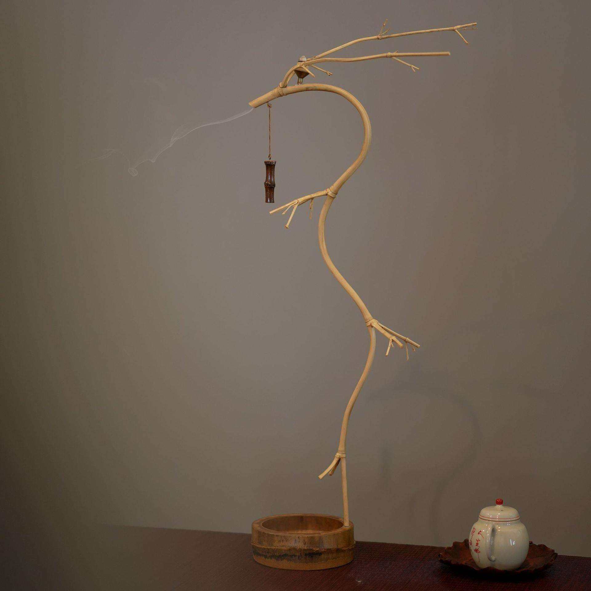 手工原生态竹制龙挂香 竹倒挂香座 线香香插 龙头香挂