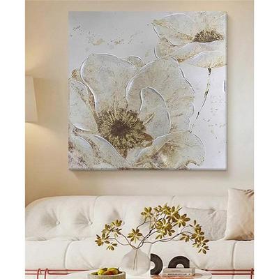 轻奢白色牡丹花客厅装饰画花开富贵小众艺术高级感卧室床头挂画