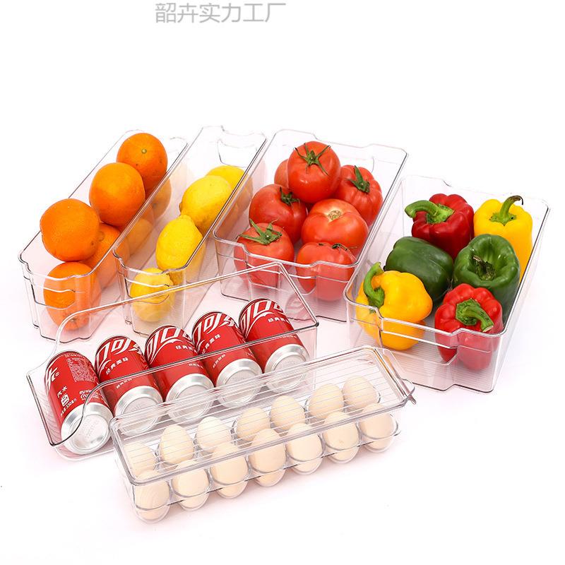 塑料冰箱收纳盒六件套套装抽屉式透明长方形保鲜盒