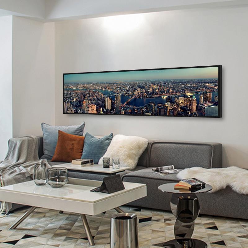 城市掠影 卧室装饰画客厅沙发背景壁画 酒店床头挂画软饰