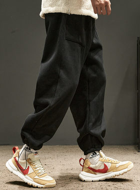卫裤男秋冬款加绒加厚宽松运动裤男生束脚裤宽松休闲长裤冬季裤子