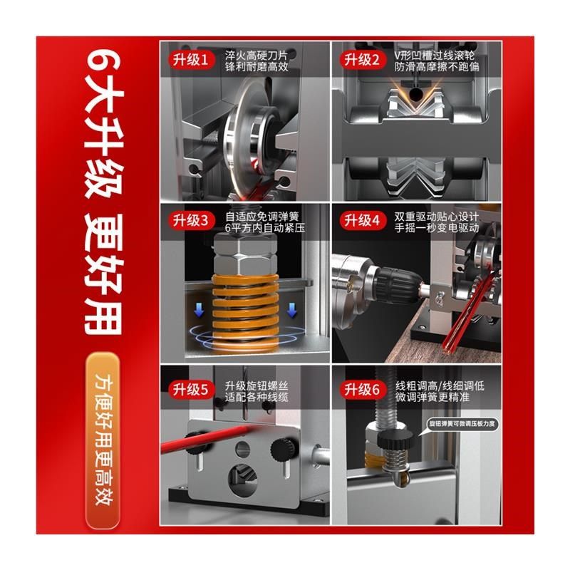 优选机手动电f动废铜线钳拨线器剥皮机废H旧电线电缆去皮机拔线神