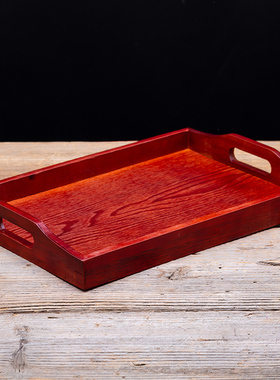 家用实木简约香道茶道p托盘小号日式茶盘长方形客厅香炉垫托水果