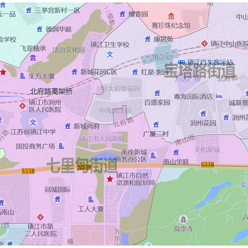 润州区地图e1.15m镇江市家用折叠高清办公室书房新款装饰画墙贴