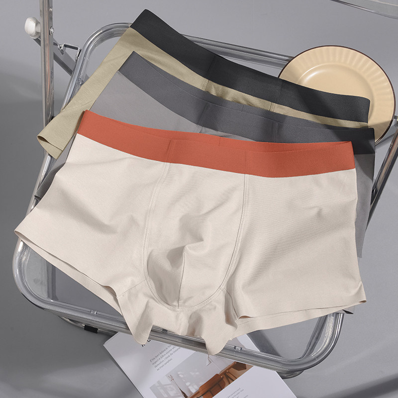 3条纯棉男士内裤男生平角裤全棉抗C菌无痕运动舒适男款四角短裤头