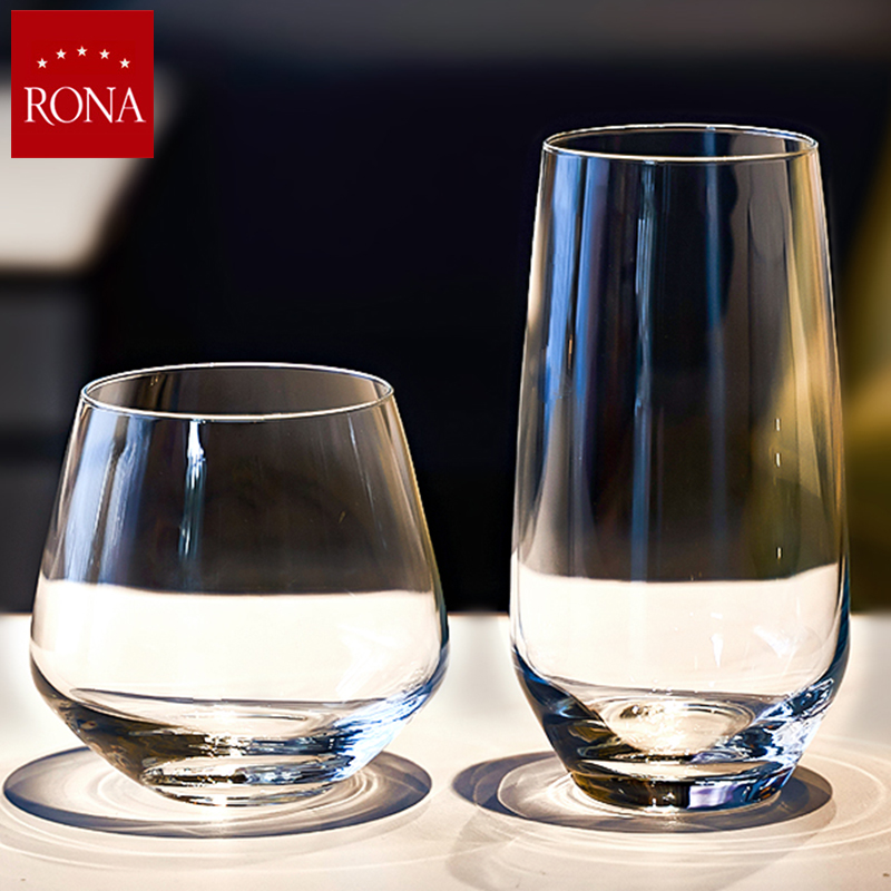 捷克进口RONA威士忌酒杯水晶玻璃家用水杯洋酒杯啤酒杯酒杯果汁杯