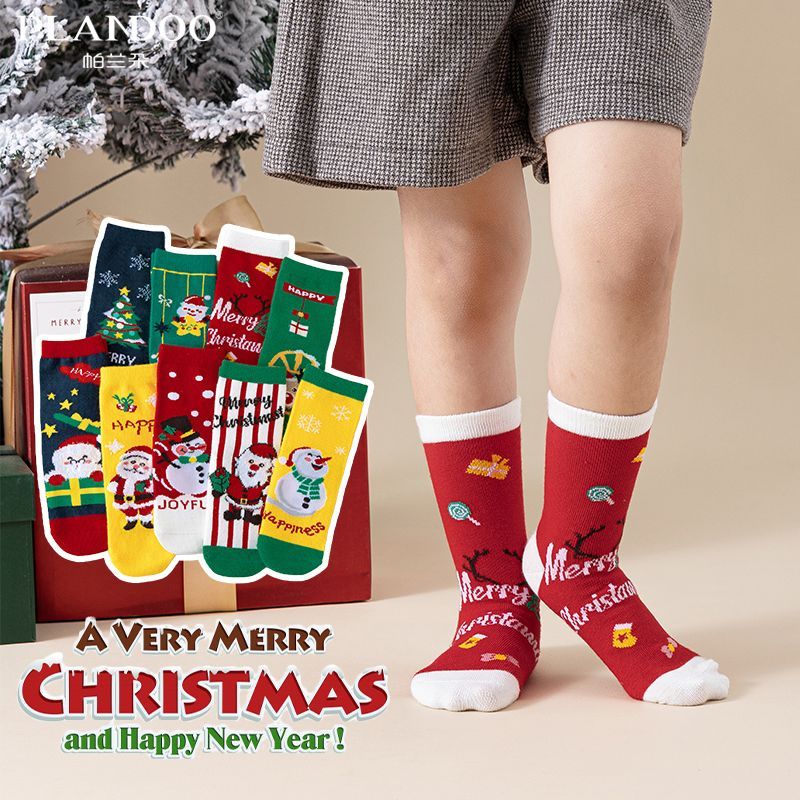 帕兰朵男女童可爱卡通袜子秋季棉质儿童中筒袜舒适ins潮流卡通袜