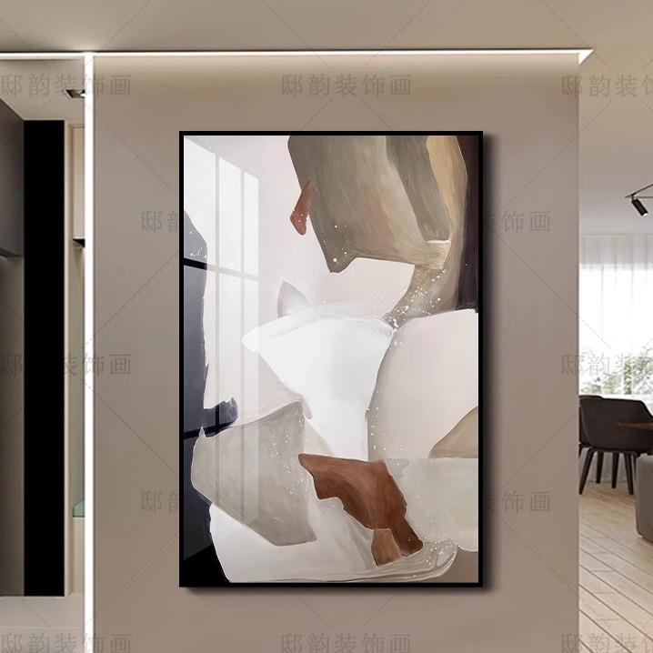 现代抽象色块客厅装饰画意式极简样板间晶瓷画民宿酒店高级感挂画