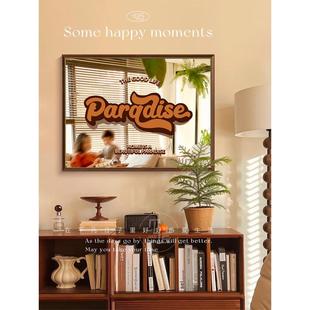 美国覆古艺术字母镜装饰画美拉德卧室挂画高档壁龛餐厅壁画