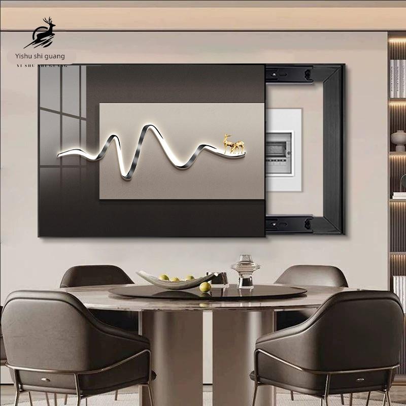 意式极简电表箱装饰画简约轻奢餐厅配电箱画弱电闸盒开关遮挡挂画