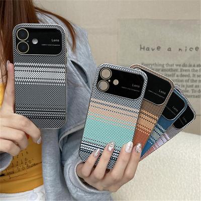 简约撞色织纹适用17手机壳