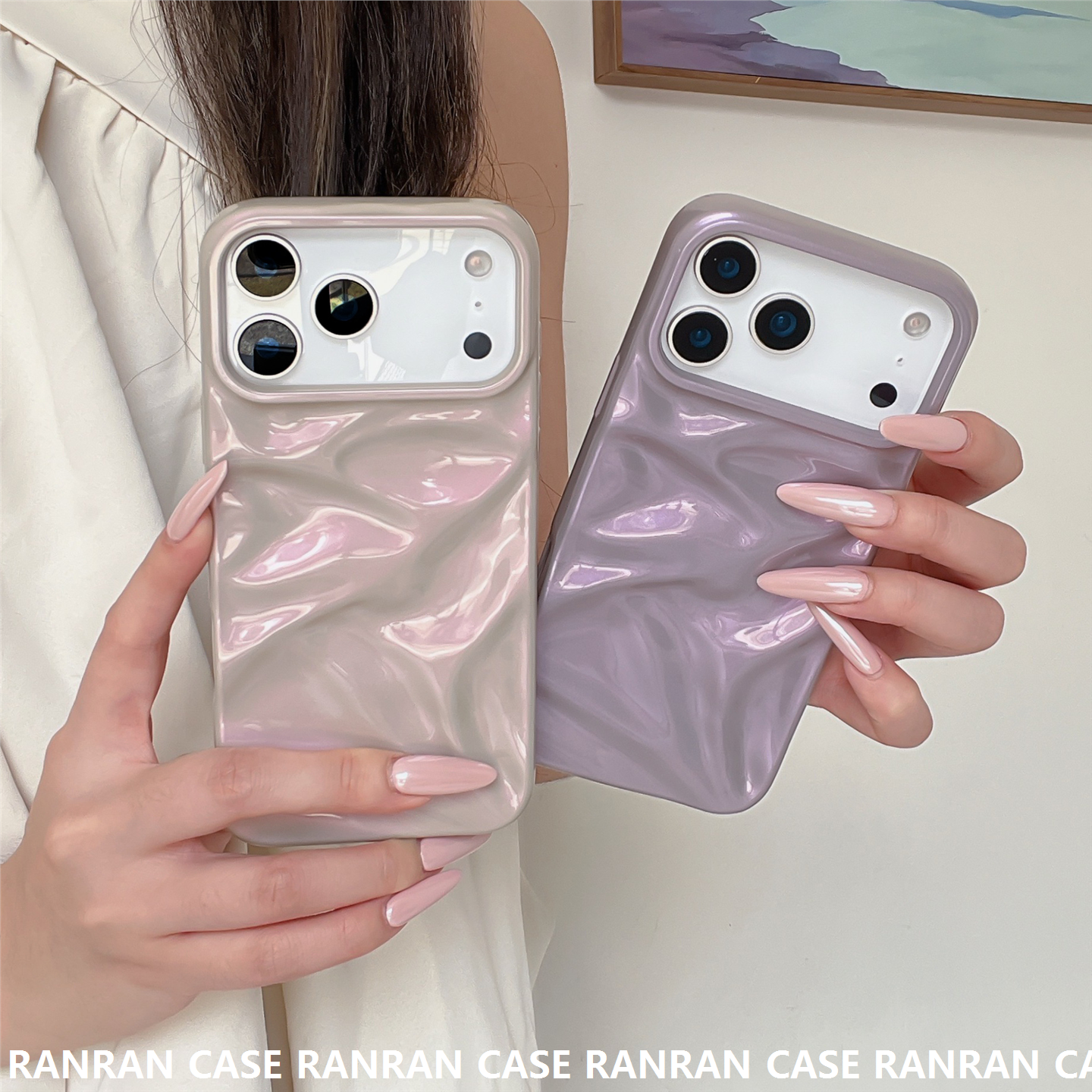 欧美跨境水波纹紫色适用iPhone16pro max手机包苹果17女14/15软壳,运动包/户外包/配件,证件包,淘宝优惠券,粉丝福利购,淘宝优惠卷