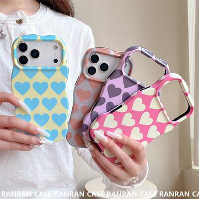 小众风撞色爱心适用iPhone