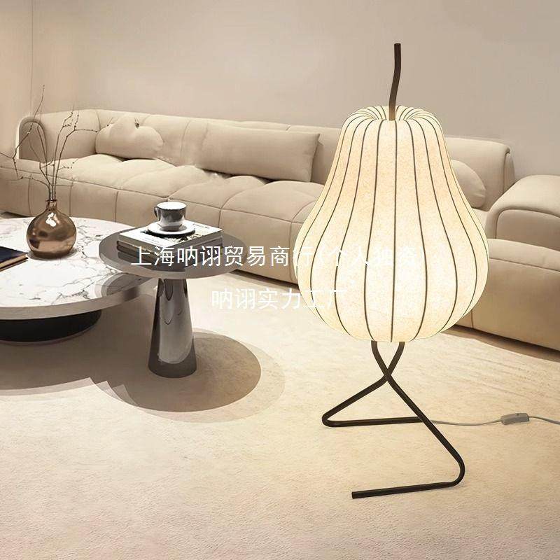 奶油风梨子灯蚕丝落地灯高级感设计师客厅摆件沙发旁边网红氛围灯,电子元器件市场,其它元器件,淘宝优惠券,粉丝福利购,淘宝优惠卷