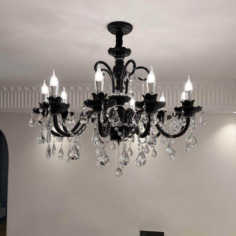 法式客厅吊灯复古水晶灯黑色中古风卧室主灯感设计师灯具,电子元器件市场,其它元器件,淘宝优惠券,粉丝福利购,淘宝优惠卷