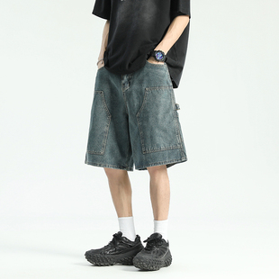 牛仔短裤 工装 男潮流百搭多口袋高街五分裤 青少年薄款 夏季 中裤 美式