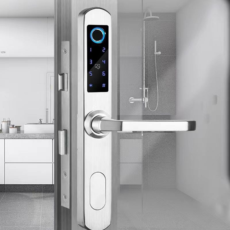 断桥铝智能锁防水半自动304不锈钢室外门户外大门双面指纹指纹锁