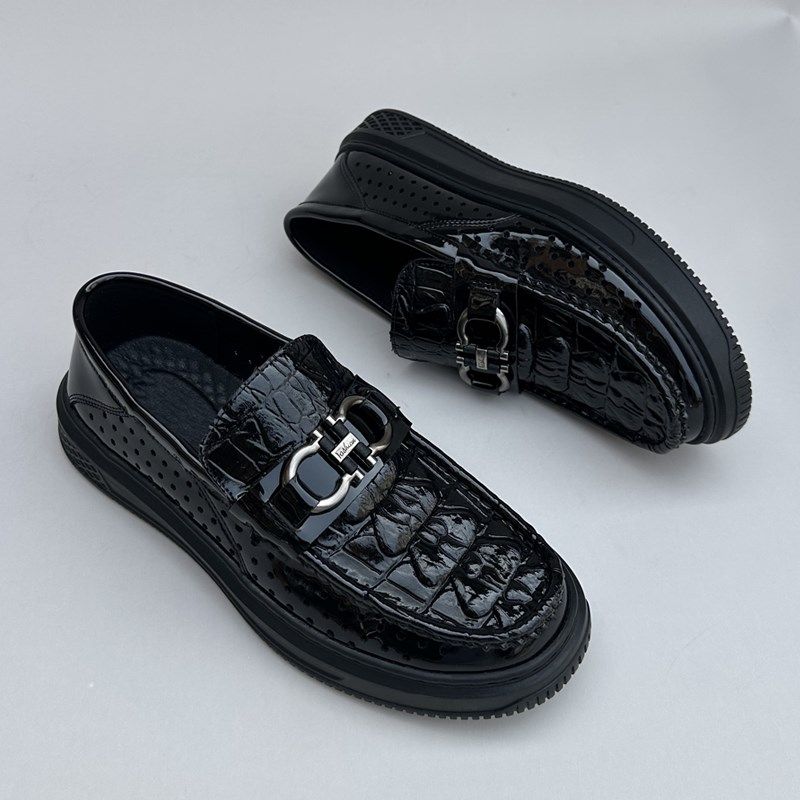 夏季新款镂空透气豆豆男鞋漆皮亮面商务休闲软底皮鞋打孔男士凉鞋,流行男鞋,乐福鞋（豆豆鞋）,淘宝优惠券,粉丝福利购,淘宝优惠卷