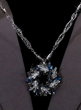 水晶毛衣链长款项链女百搭秋冬韩国简约时尚吊坠饰品衣服配饰挂件