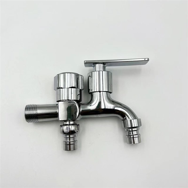 双用洗衣机龙头电 镀双出水一进二出洗手池拖把池4分多功能水龙头