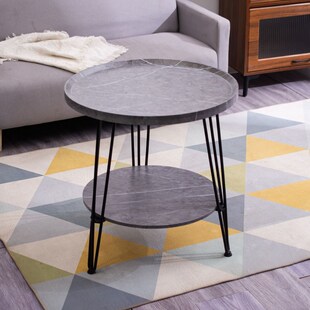 轻奢小户型家用圆形单双层小茶几客厅沙发边几茶台书房办公室角几