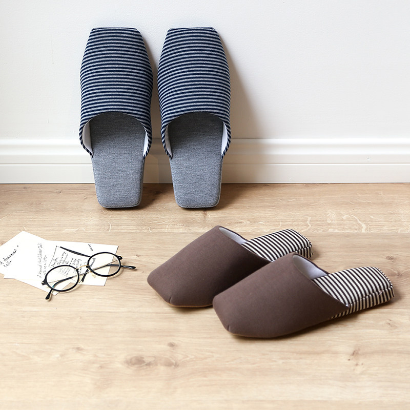 日式家居棉拖鞋冬天女男家用室y内2021新款木地板保暖静音居家拖