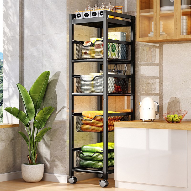 夹缝厨房置物架落地多层多功能家用果蔬小推车蔬菜收纳架储物架子