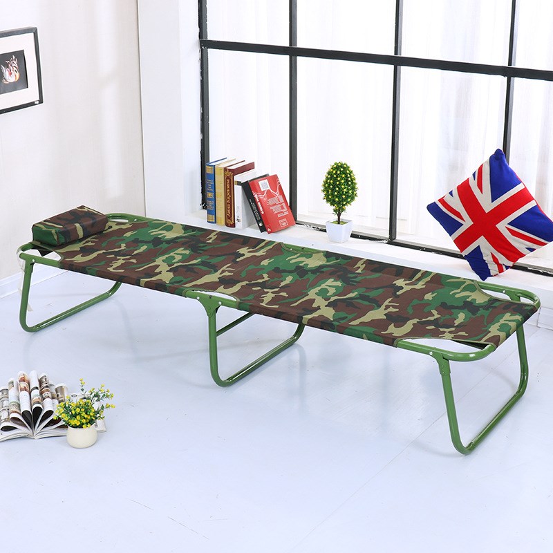 现货折叠床午休床简易迷彩行军床户外救灾应急床午休床成人陪护床