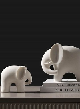 简约现代大象摆件一对办公室装饰品客厅酒柜摆件家居饰品工艺品
