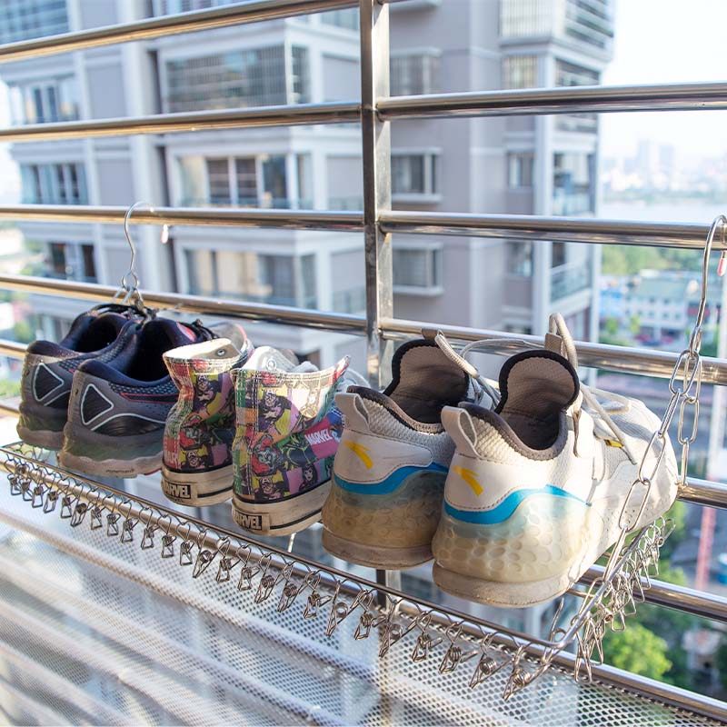 不锈钢晒鞋架家用内裤袜子晾衣架阳台H晒袜子神器多功能窗外多夹,收纳整理,金属衣架,淘宝优惠券,粉丝福利购,淘宝优惠卷