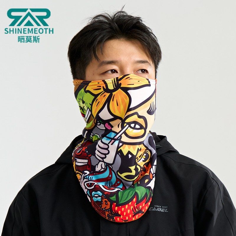 滑雪面罩c女抓绒保暖透气护脸三角巾口罩户外骑行旅游登山防风男