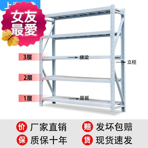 仓2储五层中型货架展示架家用库房置物架车间仓库货物架多层铁架