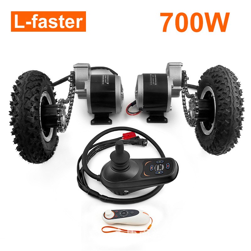 700W双链驱动 8 英寸充气轮套件带操纵杆控制器适用于电动手推车